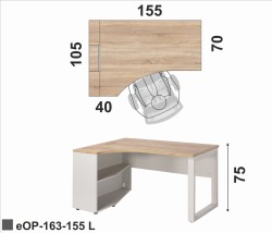Biurko eOP-163-155 L