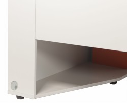 Szafka boczna na stópkach z przelotką w celu doprowadzenia przedłużacza pod blat