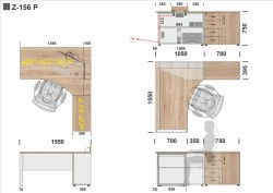 Układ mebli i wymiary w zestawie Z-156 P