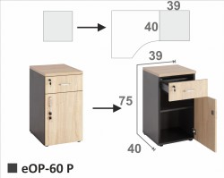 Szafka z 1 szufladą i 1 drzwiami z półką eOP-60P