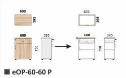 Wymiary szafki eOP-60-60 P