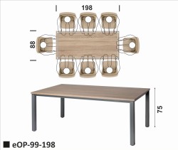 Stół 198x88 na ramie skręcanej z nogą 5x5 dla 8 osób