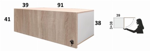 Półka wisząca z klapą otwieraną do góry eOP-123-91