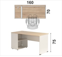 Biurko eOP-150-160 L LEWE