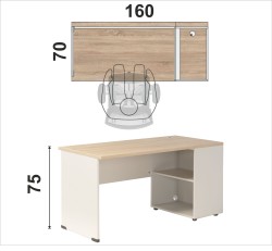 Biurko eOP-150-160 P PRAWE