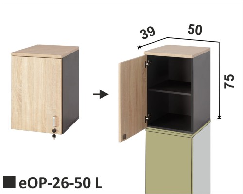 Nadstawka dwupoziomowa eOP-26-50 L o szerokości 50 cm