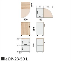 Wymiary regału eOP-23-50 L