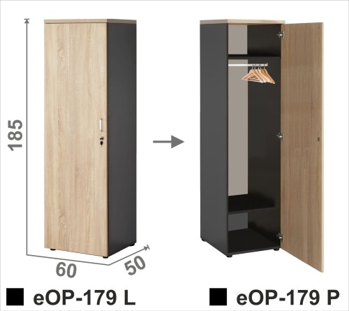 Szafa biurowa eOP-179 w wersji lewej pub prawej