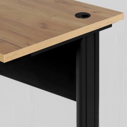 Blat w kolorze dąb craft złoty ze stelażem w kolorze czarnym RAL9005