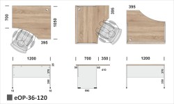 Wymiary biurka eOP-36-120