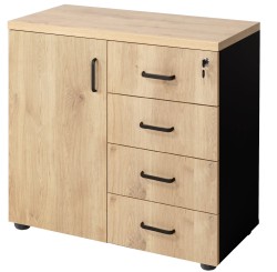 DETAL MEBLI W KOLORZE DĄB NATURALNY D4428OV (10) + CZARNY 190PE (40)