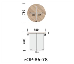 Wymiary stolika eOP-86-78