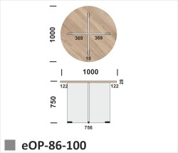 Wymiary stolika eOP-86-100