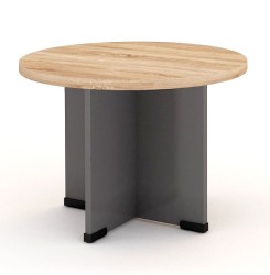 Stolik biurowy kawowy niski H=60 cm okrągły z blatem o średnicy 60 cm na nogach z płyty