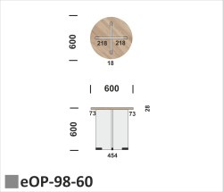 Wymiary stolika eOP-98-60