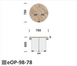 Wymiary stolika eOP-98-78
