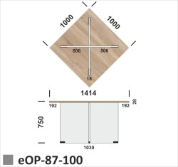 Wymiary stolika eOP-87-100