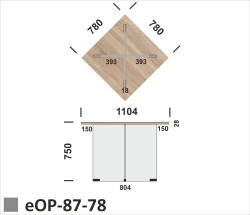 Wymiary stolika eOP-87-78