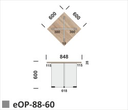 Wymiary stolika eOP-88-60