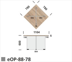 Wymiary stolika eOP-88-78