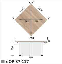Wymiary stolika eOP-87-117