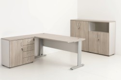 Przykład mebli w kolorze Dąb urban Oyster 13 + Popiel 43