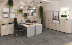 Przykład mebli w kolorze Dąb urban Oyster 13 + Popiel 43