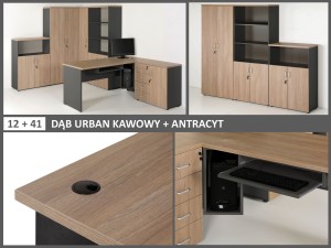 DĄB URBAN KAWOWY 12 + ANTRACYT 41 - PRÓBKA KOLORU