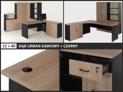 Przykład mebli w kolorze dąb urban kawowy 12 + czarny 40