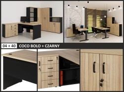 Przykład mebli w kolorze Coco bolo 04 + czarny 40